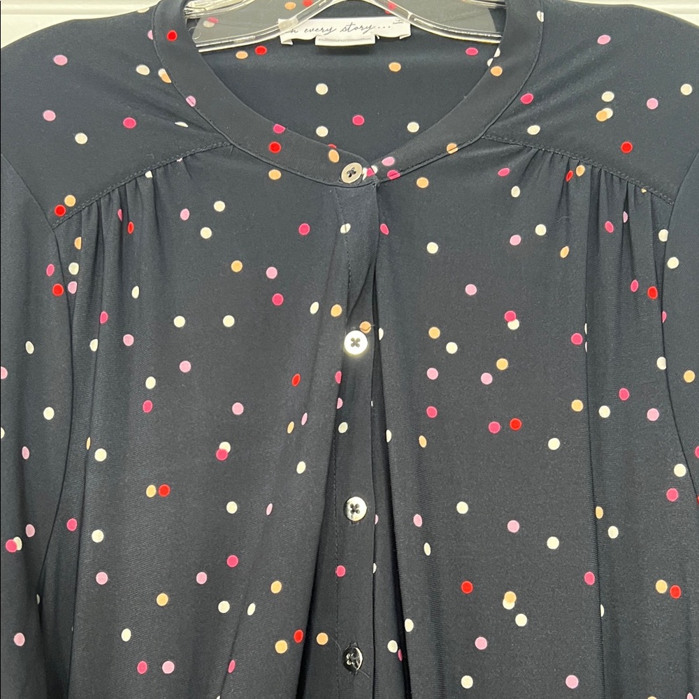 Elegant Black Dress with Polka Dots - Picture 2 of 6